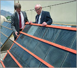 Photo of Photovoltaics cadmium telluride modules undergoing weather test.