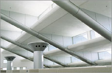 Photo of Solar Energy Research Facility (SERF) common office area that uses has energy efficient lighting.