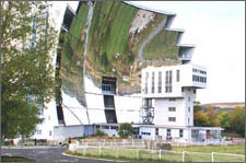 Photo of  a 'solar furnace' that was constructed in Odeillo, France.