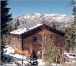 Photo of a 900-Watt Family-safe (TM) system installed on the roof of a home in the Rocky Mountains.