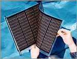 Photo of flexible thin film.