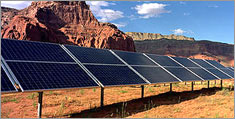 Photo of the PV system installed at Dangling Rope Marina on Lake Powell in Utah.