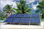 Photo of PV panels installed on the beach.