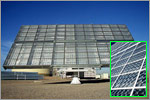 Photo of gallium arsendie (GaAs) high efficiency cells installed in a concentrator system.