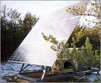 Photo of a PV-hybrid system (PV and an air-cooled propane generator) at the Miner Institute in Chazy, New York.