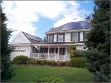 Photo of a home in Chesapeake, Virginia, that takes advantage of both solar water heating and photovoltaics.