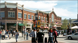 Photo of the bustling Easton Town Center in Ohio.