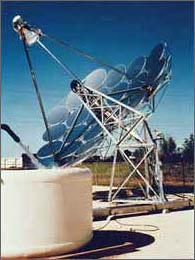 Photo of a prototype solar dish/engine system