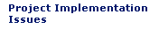 Project Implementation Issues