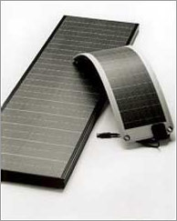 Photo of a cystalline and flexible thin-film solar cell.