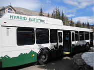 Photo of a hybrid electric bus.