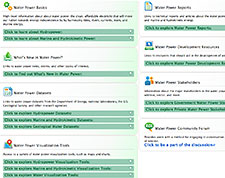 Screenshot of the OpenEI Water Power Gateway Web page.