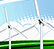 Illustration of two wind turbines.
